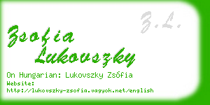 zsofia lukovszky business card
